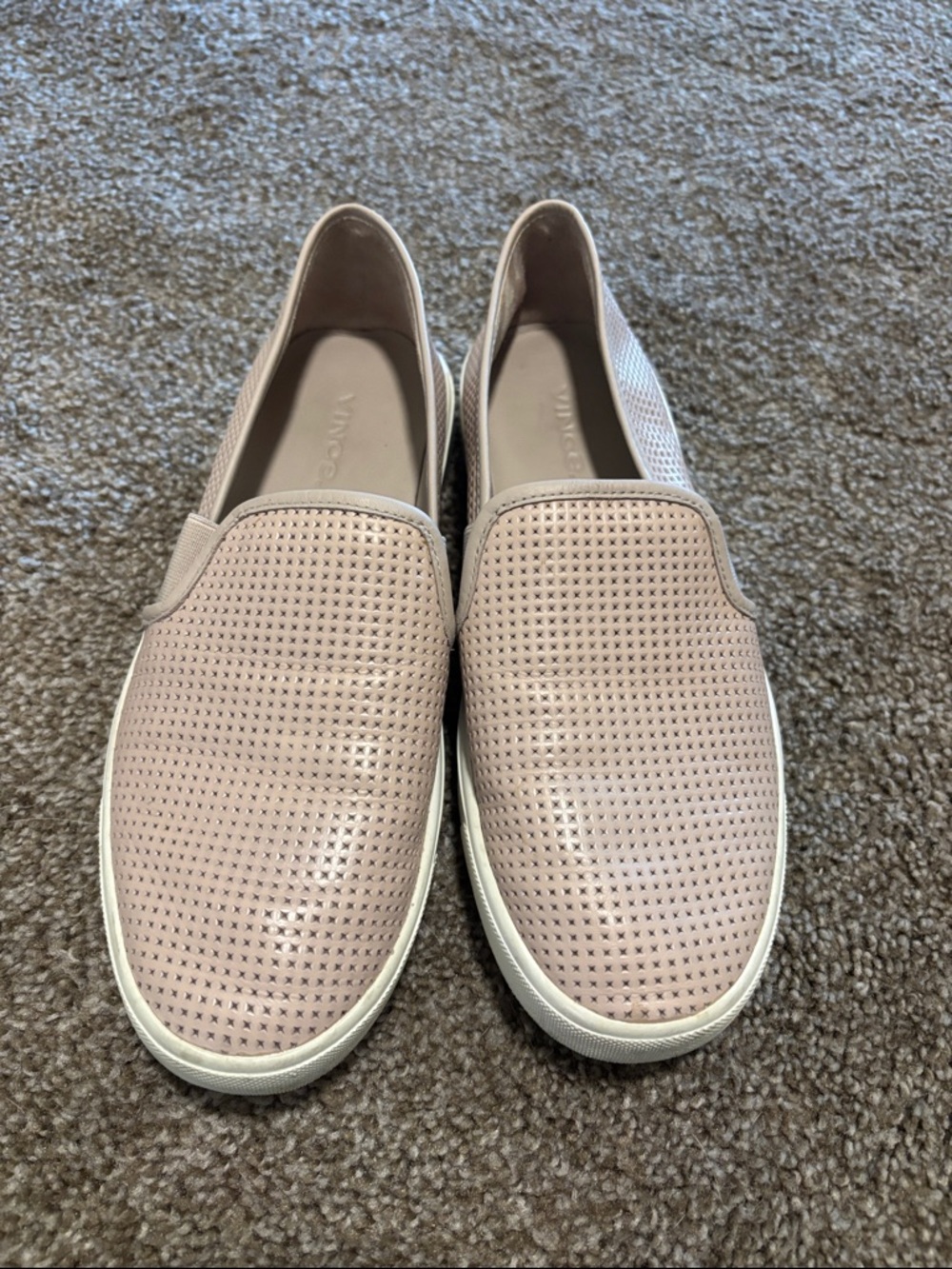 Vince Perforated Slip-On Sneakers in Light Blush